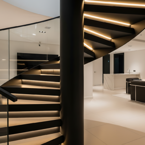 Tangga melingkar interior modern di Medan by Jaya Intero Workshop Las