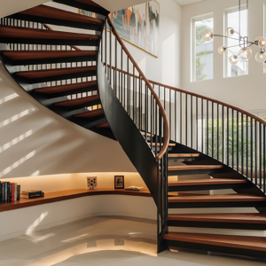 Tangga melingkar rumah di Medan by Jaya Intero Workshop Las