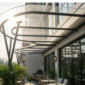 Kanopi Atap Akrilik Custom di Medan Harganya Berapa? Cek Paket Borongan Lengkap dari Jaya Intero Workshop Las!