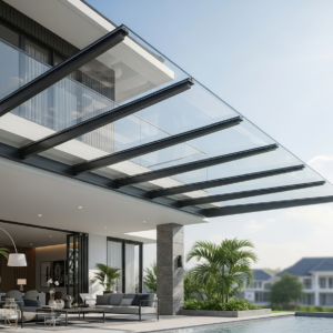 Kanopi Atap Kaca Laminated di Medan Harganya Berapa? Cek Paket Borongan Lengkap dari Jaya Intero Workshop Las!