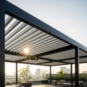 Kanopi Buka-Tutup Louvered di Medan Harganya Berapa? Cek Paket Borongan Lengkap dari Jaya Intero Workshop Las!