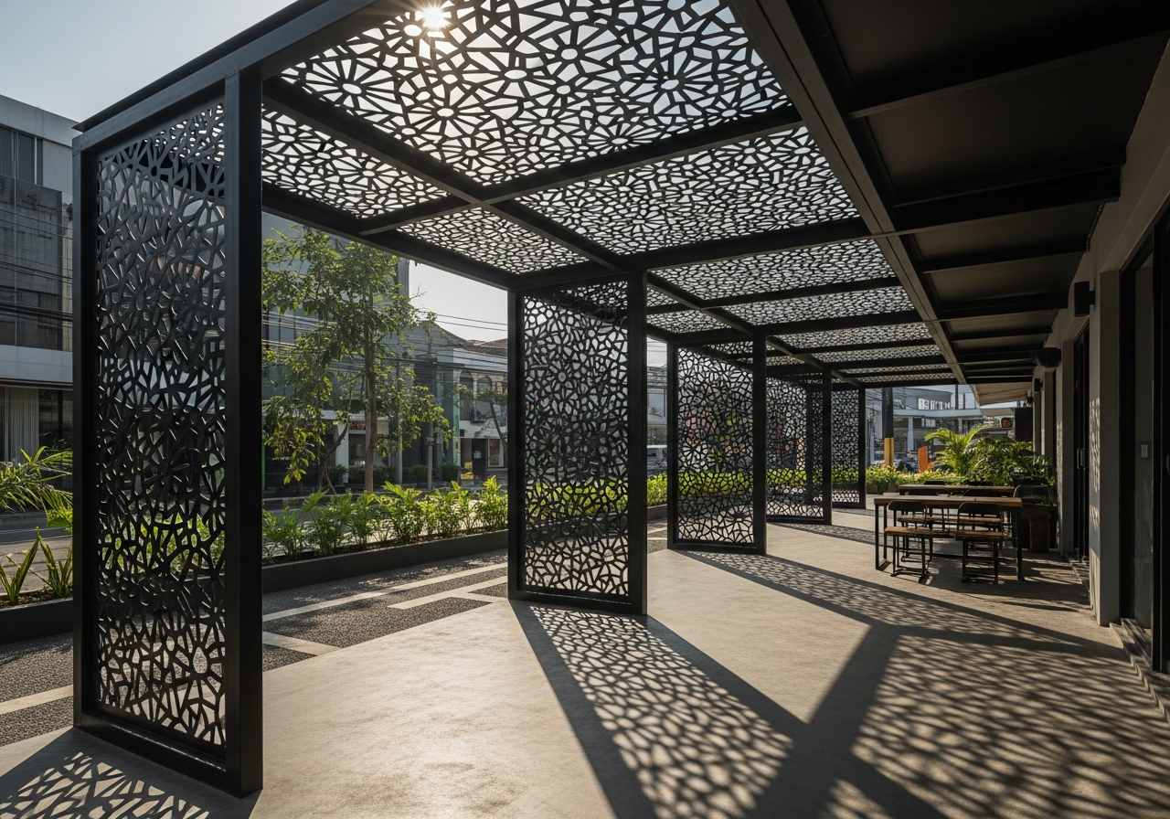 Kanopi Laser Cutting di Medan Harganya Berapa? Cek Paket Borongan Lengkap dari Jaya Intero Workshop Las!