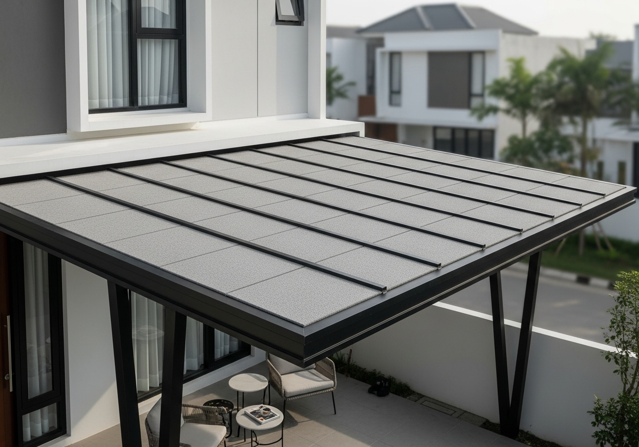 Kanopi Spandek Pasir Minimalis di Medan Harganya Berapa? Cek Paket Borongan Lengkap dari Jaya Intero Workshop Las!