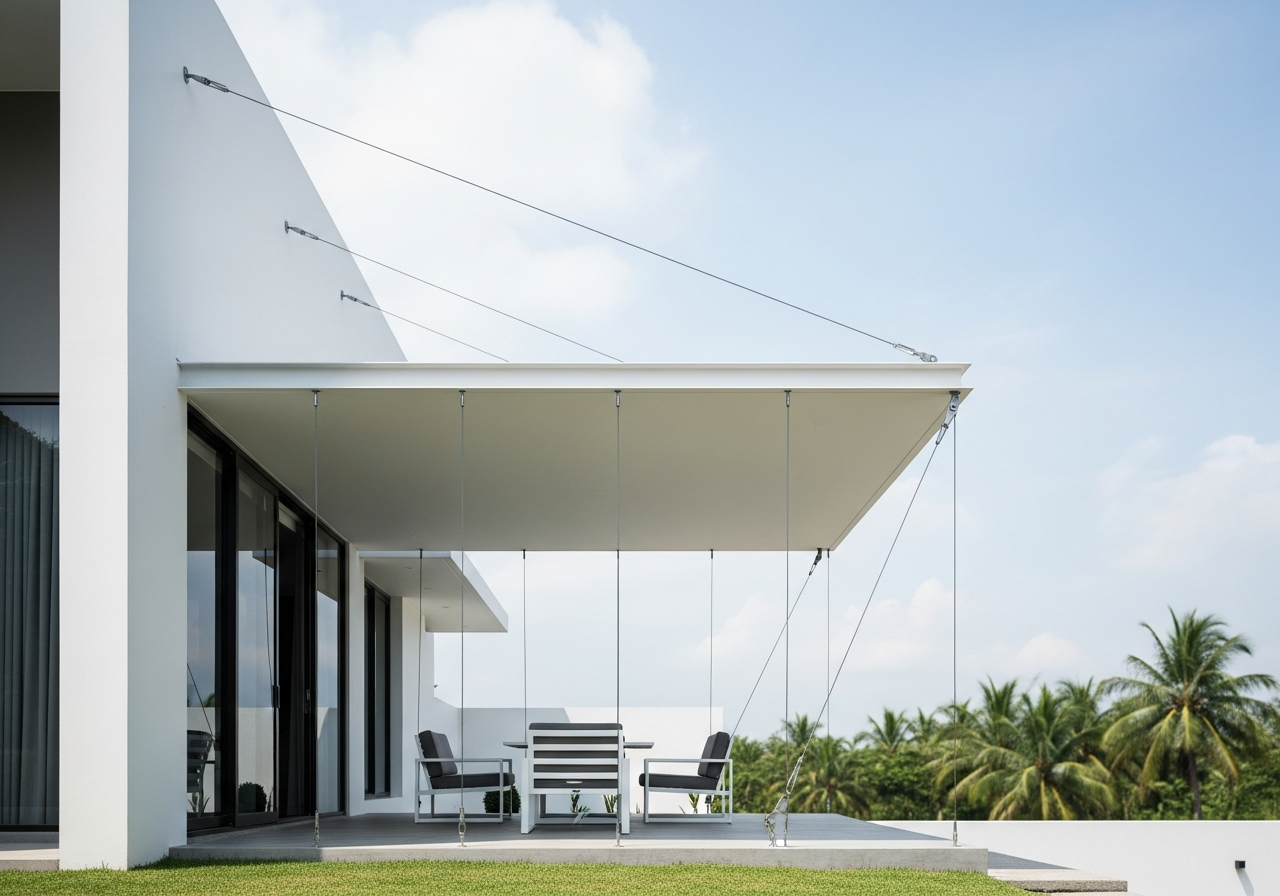 Kanopi Suspensi Kabel Baja di Medan Harganya Berapa? Cek Paket Borongan Lengkap dari Jaya Intero Workshop Las!